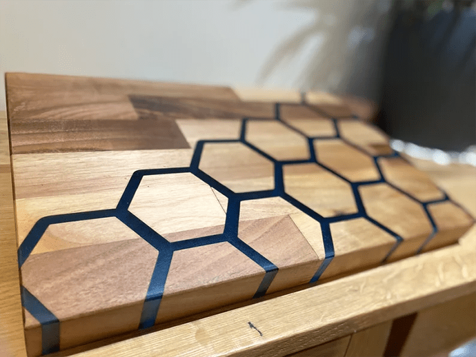 Examples of wood epoxy resin serving and charcuterie boards